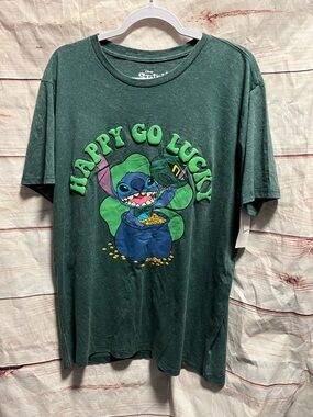 Disney Stitch St. Patrick’s shirt-NEW-Adults Large
